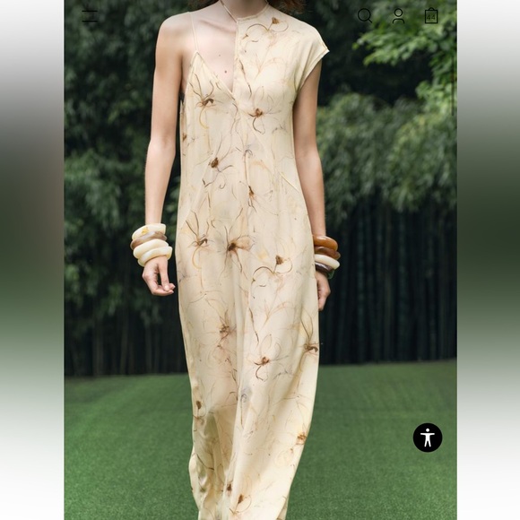 Zara Long Printed Dress ZW Collection NWT - Picture 2 of 12